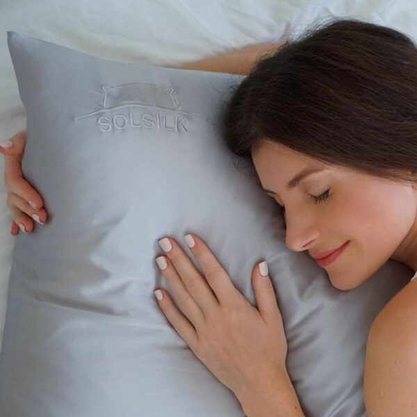 Silver Silk Pillow
